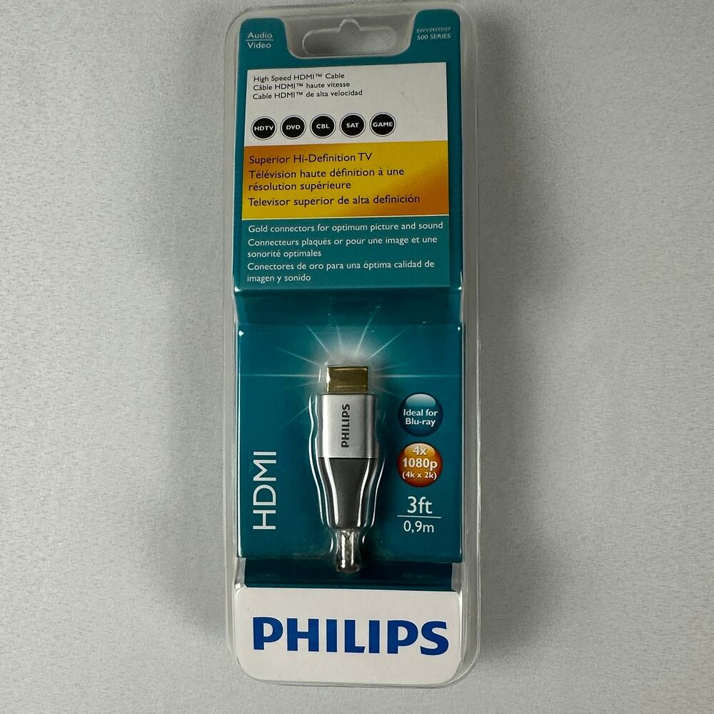 Philips High Speed HDMI Cable 3ft SWV3431S/27 New